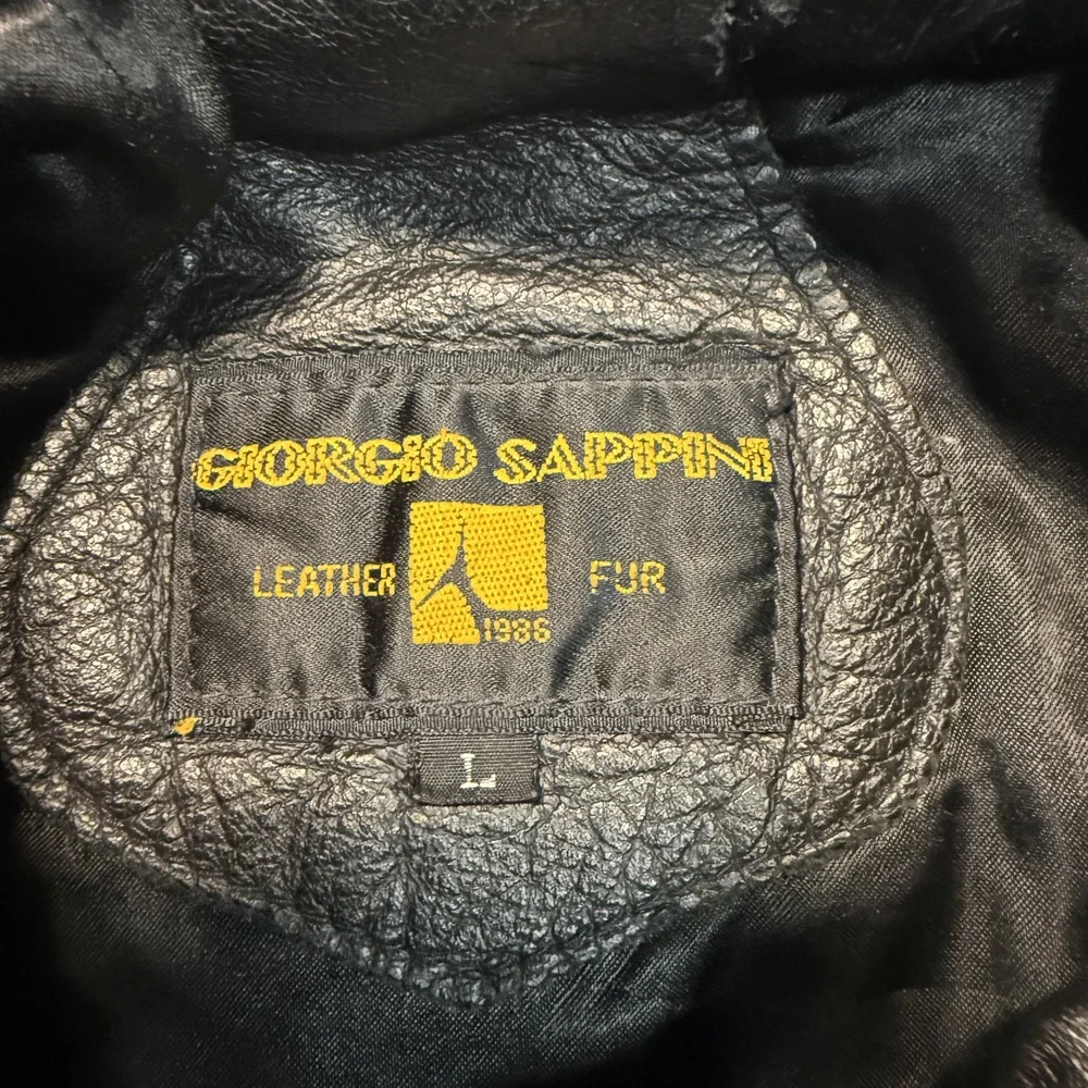 Giorgio Sappini leather bomber jacket 80s Black Size L